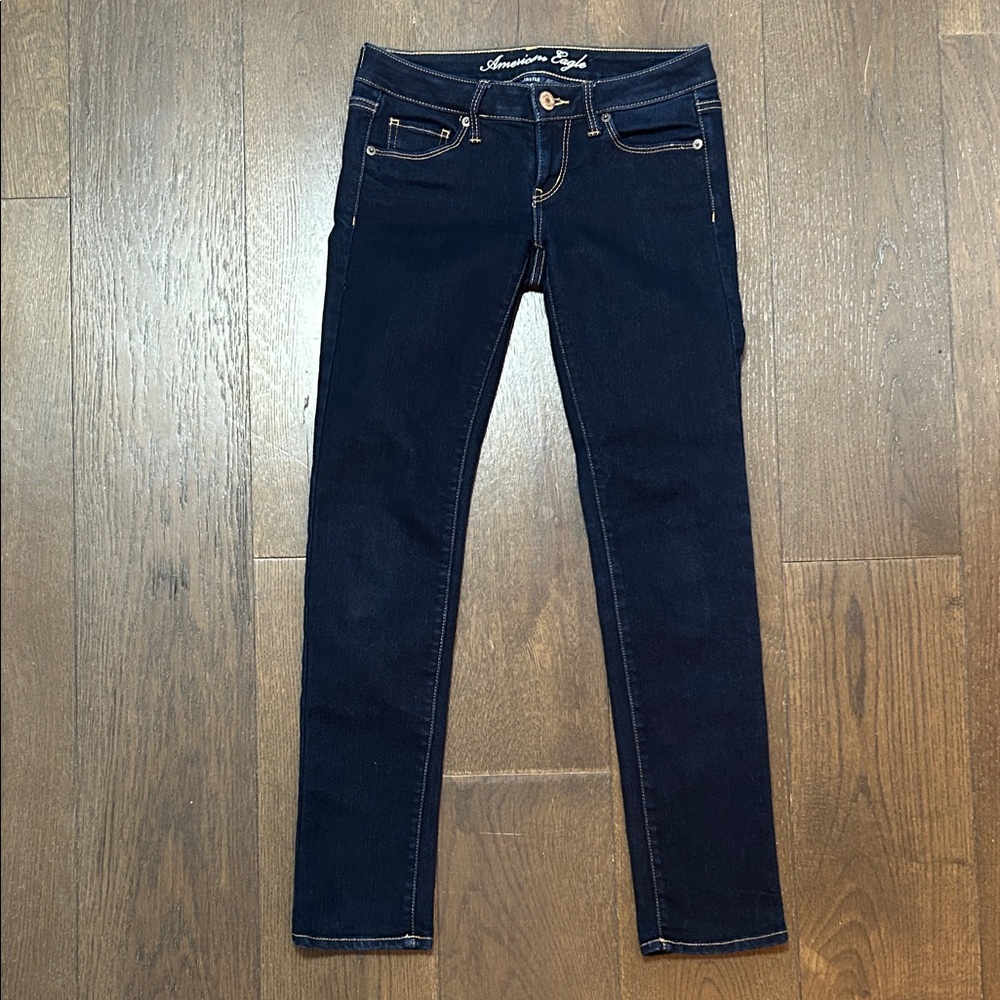 American Eagle Outfitters Women's Indigo Skinny Jeans Size 4 Short